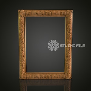 Intricately Carved 3D Frame STL Model for CNC Router Engraver - Artcam, Aspire, CNC Files, Wall Decor, 3D Printer