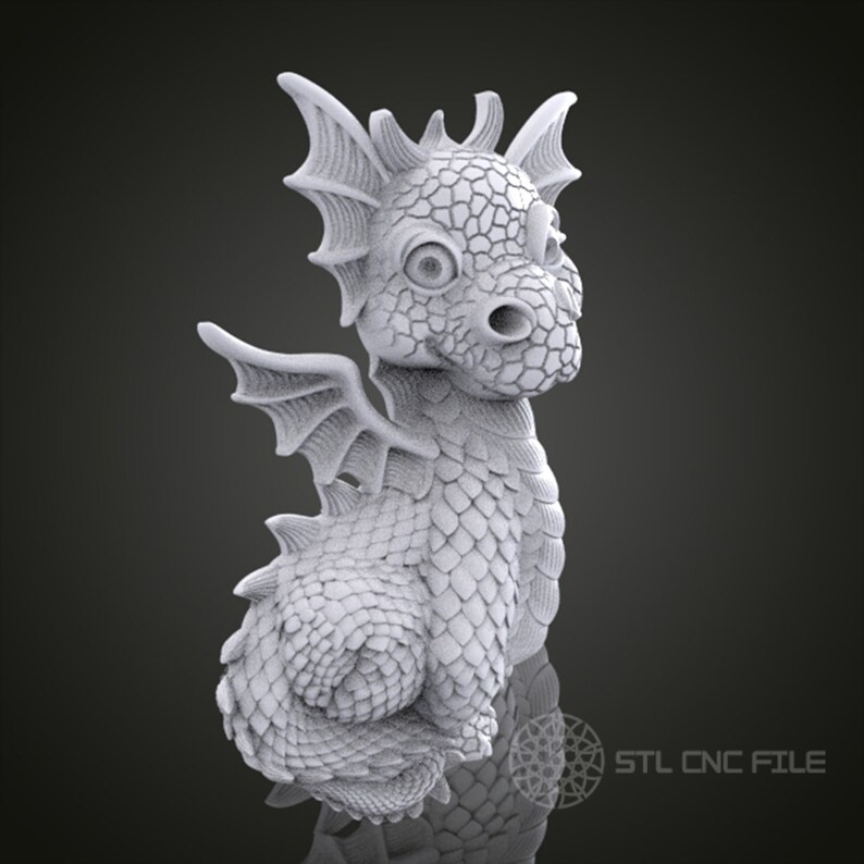 Adorable Dragon 3D Model: CNC Router & 3D Printer STL File - Etsy
