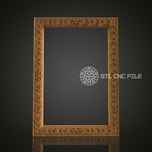 Elegant Decorative 3D Frame STL Model for CNC Router Engraver - Artcam, Aspire, CNC Files, Wall Decor, 3D Printer