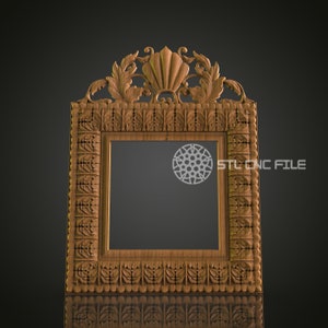 Intricate Wood Frame STL Model, CNC Router Engraver, Artcam, Aspire, CNC files, Wood Decor, Wall Art, 3D Printer