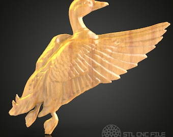 Elegant Flying Goose STL Model for CNC Router - Dynamic Wood or Metal Art