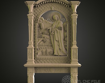 Arte de pared religioso intrincado - Modelo STL para grabador de enrutador CNC, Artcam, Aspire, impresora 3D