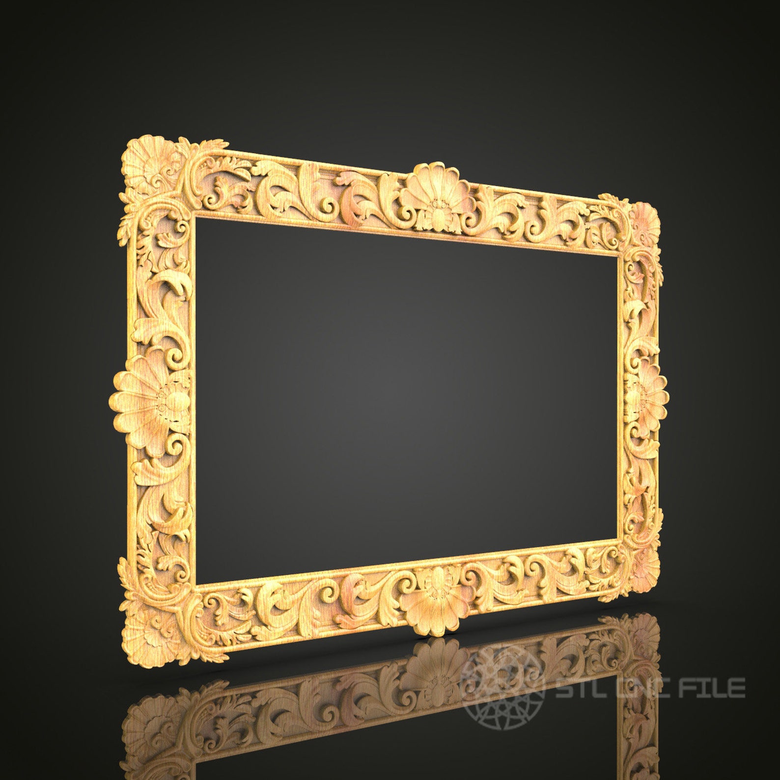 Ornate Carved Frame STL Model: CNC Router Files for Wood Art - Etsy