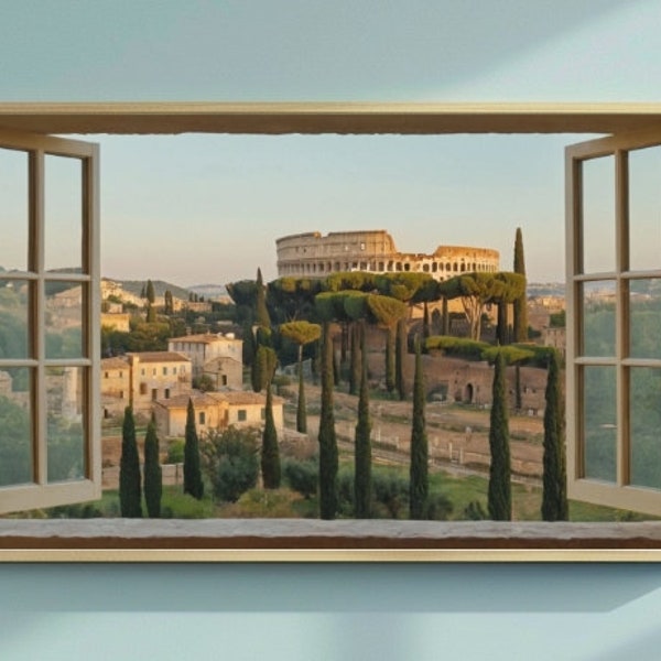 Samsung Frame TV Art Colosseum | Frame Tv Art |  Frame Tv Windows and Landscape | Frame Tv Colosseum | Frame Tv Neutral Art