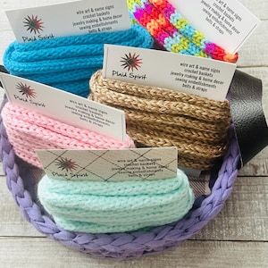 ICord for wire words, knit icord, Tricotin cord, yarn by the yard, decor cord, knit words, knit rope for name signs, tube yarn cord wire art