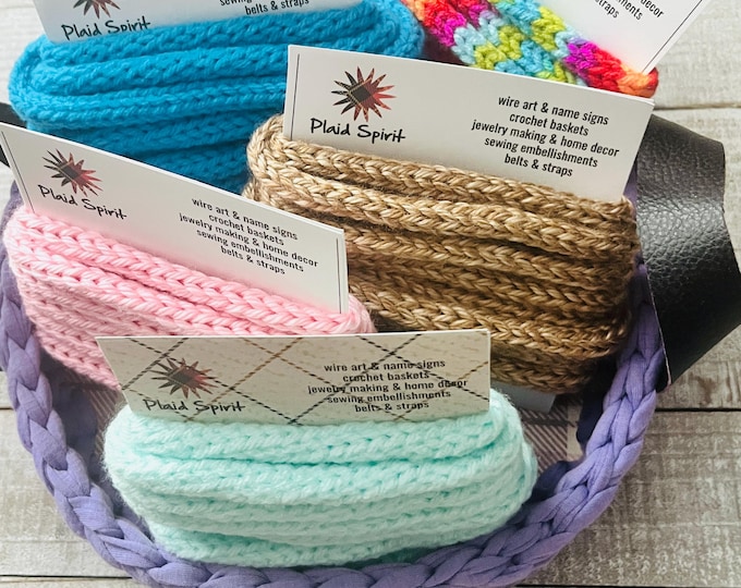 Featured listing image: ICord for wire words, knit icord, Tricotin cord, yarn by the yard, decor cord, knit words, knit rope for name signs, tube yarn cord wire art