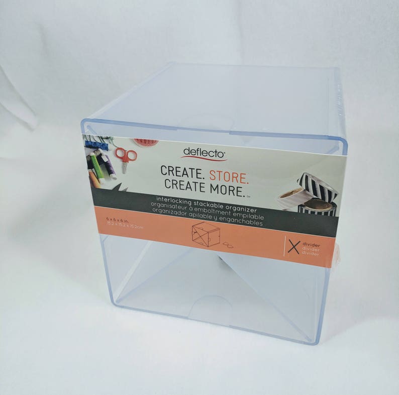 Deflectostackable X Divided Clear Cube Storage Organizer Pen Etsy