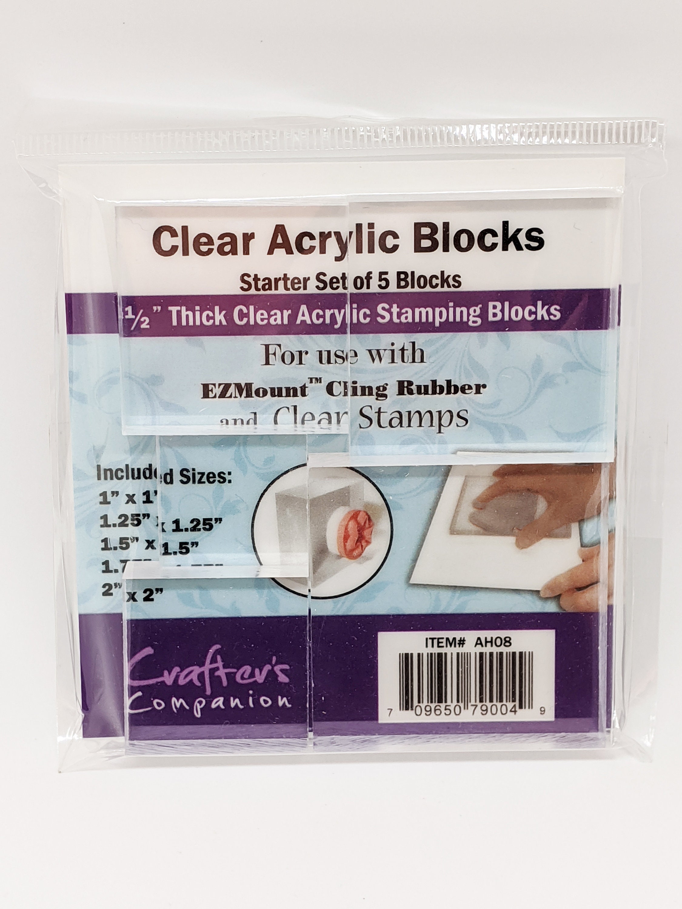 5 Clear Acrylic Block Set - stamp block set -unmounted stamp blocks  Crafter's Companion