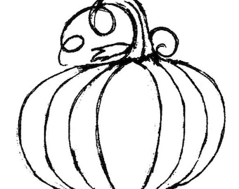 classic pumpkin-LARGE Red Rubber Stamp-Original design 00631, halloween rubber stamp, pumpkin rubber stamp, thanksgiving stamp, fall stamp