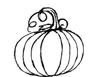classic pumpkin-MEDIUM Red Rubber Stamp-Original design 00637, halloween rubber stamp, pumpkin rubber stamp, thanksgiving stamp, fall stamp