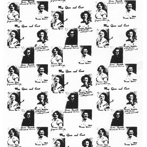 May include: Black and white photo collage of women's portraits. Each portrait is framed with a white border and includes the woman's name and the text "May Queen and Court".