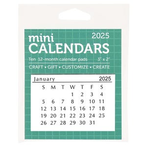 Mini calendriers 2025 détachables - lot de 10 DOS NON ADHÉSIF.
