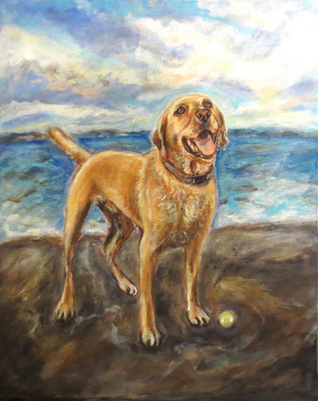 Pet Memorial Painting, Hand Painted Dog Portrait, Pet Loss, Custom Pet ...