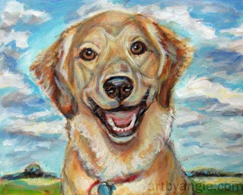Custom Pet Memorial Painting Dog Artwork Acrylic on Canvas by Etsy
