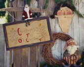 Santa Epattern Primitive Christmas Pattern Stitchery Wood Door Decoration Doll Pillow PDF Folk Art Christmas Folkart HIckety Pickety 073