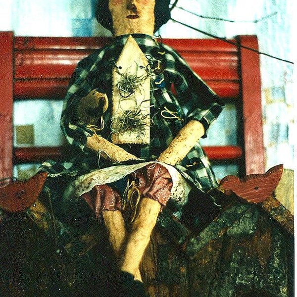 Primitive Cloth Doll Pattern Mixed Media Paper Mache Clay EPattern PDF Wood Birdhouse Folkart Folk Art Hickety Pickety 033