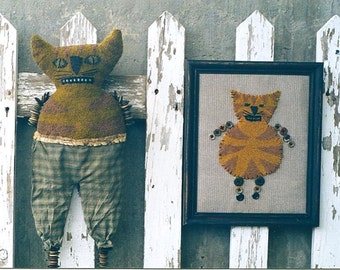 Primitief kattenpoppenpatroon Naaldpons Naaldpons E-patroon Punch Naaldborduurwerk Volkskunst Volkskunst van Hickety Pickety AS21