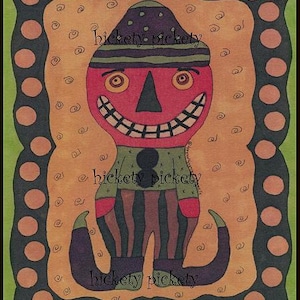 Primitive Halloween Pattern EPattern JOL Pumpkin Purse Ornament Pillow Doll PDF by Hickety Pickety 083 image 2