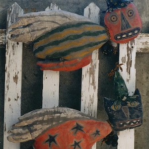 Primitive Halloween Pattern EPattern PDF Black Cat JOL Pumpkin Flying Doll Door Hanger Folkart Folk Art Hickety Pickety 113