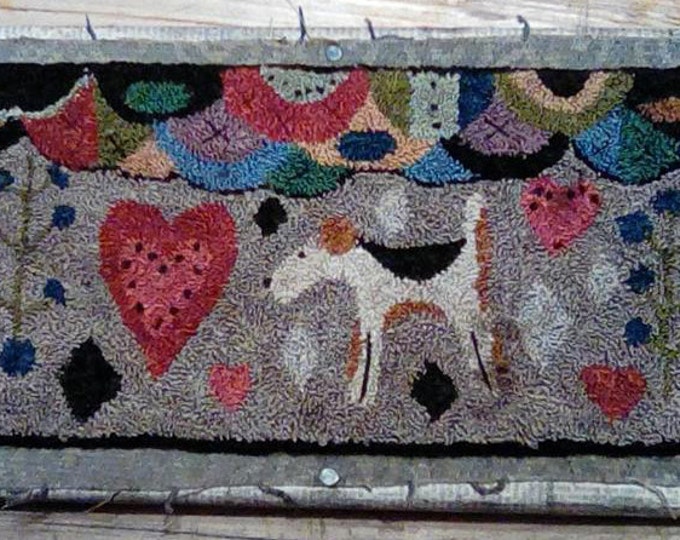 Primitive Punch Needle Dog Pattern Pdf Video Tutorial Rug Etsy