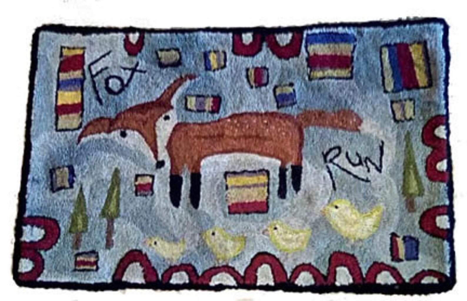 Primitive Punch Needle Needlepunch Rug Hooking Hooked Fox Etsy