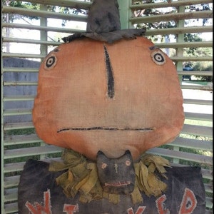 Primitive Halloween JOL Pumpkin Witch Doll Epattern Pattern PDF von Hickety Pickety Wicked Jack