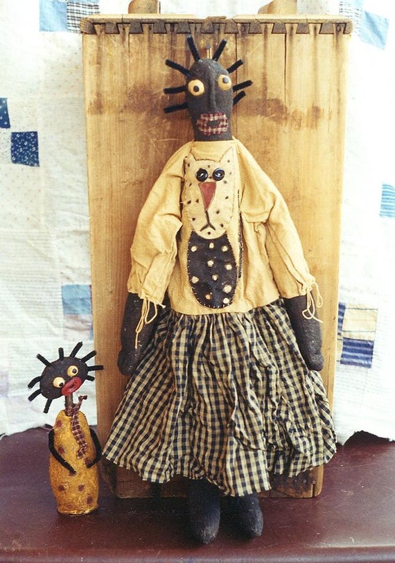 Primitive Doll Pattern Paperclay Paper Clay Paper Mache Cat