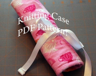 Knitting Case Pattern, PDF Sewing Pattern, Knitting Needle Case, Paint brush Roll Case