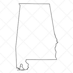 Carte muette de l'État de l'Alabama