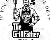 The Gentlemen GrillFather SVG & PNG - Funny BBQ Laser Cut / Circuit File