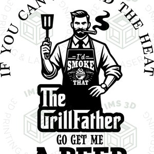 The Gentlemen GrillFather SVG & PNG - Funny BBQ Laser Cut / Circuit File
