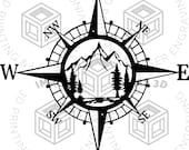 Compass pack of SVG & PNG File for Laser Cutting, Digital Download