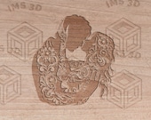 BUNDLE! Wedding Romantic Silhouette Art - Intricate Floral Embrace Couple SVG - Laser Cut Design digital file only