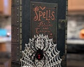 Three Laser-Cut Spider Web Napkin Holder & Pumpkin – Modern Unique Halloween Décor