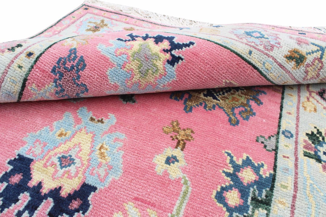 Hand Knotted 8x10 Rug, Vintage Oushak Style Rug, Handmade Wool Area Rug ...