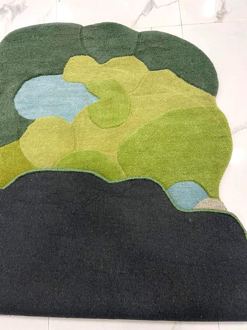 The reverse side of the rug showing the durable cotton canvas backing and clean finished edges.