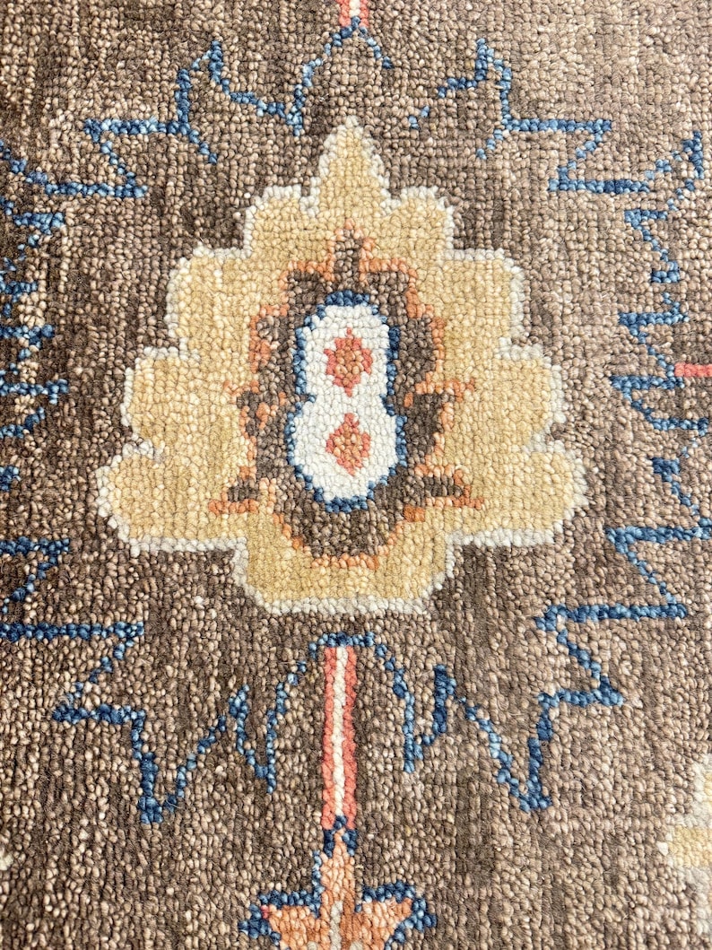 8x10 Brown Oriental Rug, 9x12 Hand Knotted Wool Area Rug, Muted Neutral Traditional Rug for Living Room, Custom Size Rug Bild 8