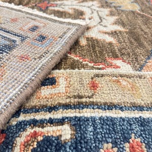 8x10 Brown Oriental Rug, 9x12 Hand Knotted Wool Area Rug, Muted Neutral Traditional Rug for Living Room, Custom Size Rug Bild 6