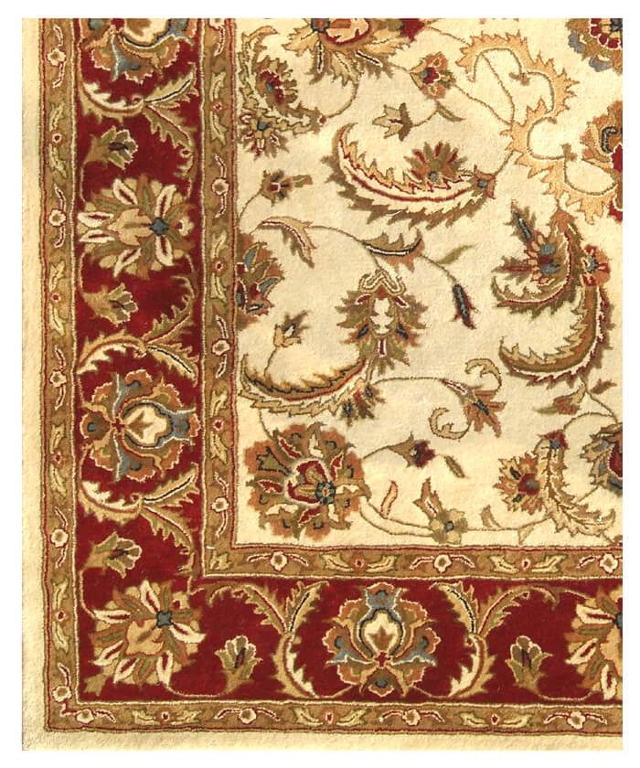 Hand-tufted Wool Area Rug – 8x11 Red Cream Floral Medallion Rug ...