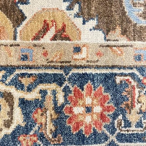 8x10 Brown Oriental Rug, 9x12 Hand Knotted Wool Area Rug, Muted Neutral Traditional Rug for Living Room, Custom Size Rug Bild 7