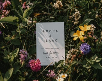 Modern Save The Date, Wedding Save The Date Template, Minimalist Save The Date Card, DIY Invitation-  IZZY