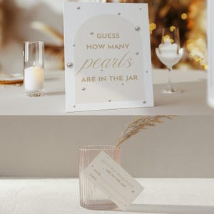 Guess How Many Pearls Bridal Shower Game, Editable Canva Template, Pearls Guessing Game- PEARLY