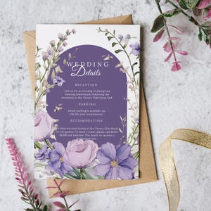 Hochzeitseinladungs-Detailseite, bearbeitbare Hochzeitseinladungsvorlage, Empfangskarte - LAVI