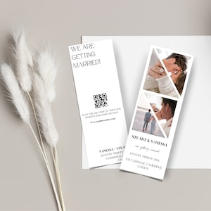 Save The Date Photo Strip, Save the Date Photo Strip, Save the Date QR Code, Save The Date Template, Printable Save The Date Card