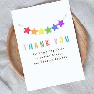 Merci d'avoir inspiré les esprits, carte de la semaine d'appréciation des enseignants, meilleur cadeau pour enseignant, PDF téléchargeable imprimable PNG JPG, carte 5 x 7
