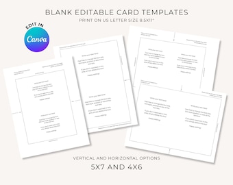 Printable Greeting Card Canva Template, Editable Card Template, Drag and Drop Canva Card Template, 5x7 Card Template, 4x6 Card Template