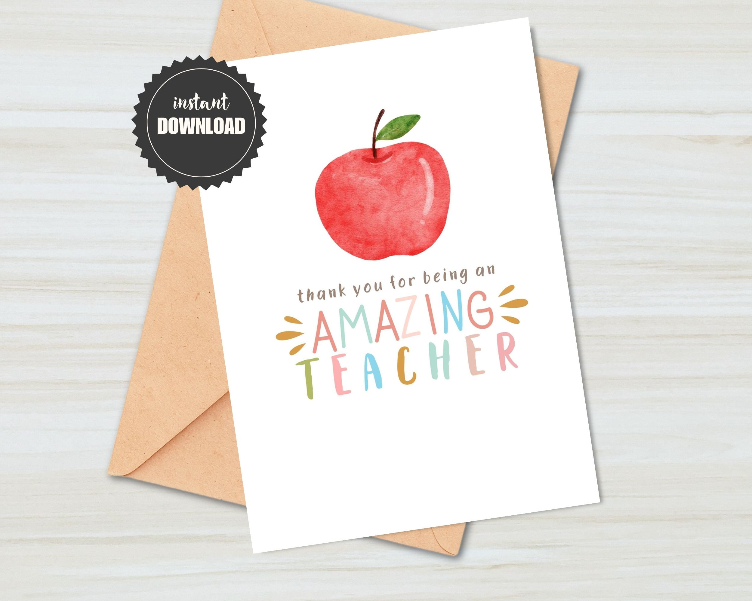 Thank You for Being an Amazing Teacher, Teacher Appreciation Week Card ...