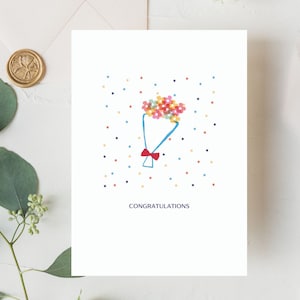 I'm So Proud of You Afdrukbare downloadbare kaart, afdrukbare afstudeerkaart, aquarel boeketkaart, gefeliciteerd kaart, pdf JPG, 5 x 7