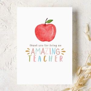 Thank You for Being an Amazing Teacher, Teacher Appreciation Week Card ...