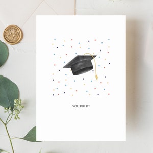 Carte imprimable téléchargeable de félicitations, carte imprimable de remise des diplômes, carte Je suis si fier de vous, carte You Did it, PDF JPG, 5 x 7